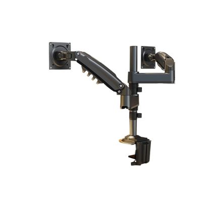 ADBWEKKF Computer monitor dual screen bracket upper and lower screen notebook with column lifting desktop desktop base 9KG load-bearing(Black)