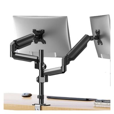 ADBWEKKF LCD computer double-headed black double-arm monitor stand with extension arm that can be hung upside down, rotated, lifted, and telescopic aluminum alloy desktop stand
