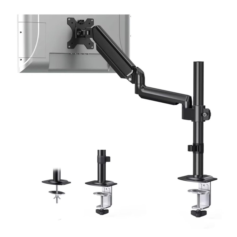 ADBWEKKF Desktop monitor stand suitable for 13-32 inch screens, single-arm monitor mounting bracket, height adjustable, load capacity 0-10 kg