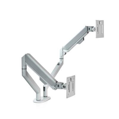 ADBWEKKF 13-32 inch dual-screen monitor computer stand, rotating lifting telescopic stand, gas spring double-arm stand(Silver)