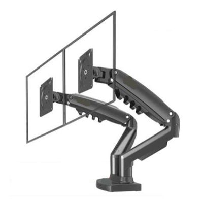 ADBWEKKF F160 Gas Spring 360 Degree Desktop 17" - 27" Dual Monitor Stand Arm Monitor Mount Bracket Each Holds 2-9kg(Black)