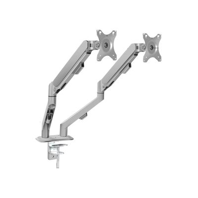 ADBWEKKF Computer stand up and down left and right dual-screen monitor stand height lifting horizontal and vertical screen 360 degree rotation(Gray)