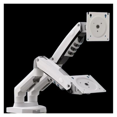 ADBWEKKF F160 Gas Spring 360 Degree Desktop 17" - 27" Dual Monitor Stand Arm Monitor Mount Bracket Each Holds 2-9kg(White)