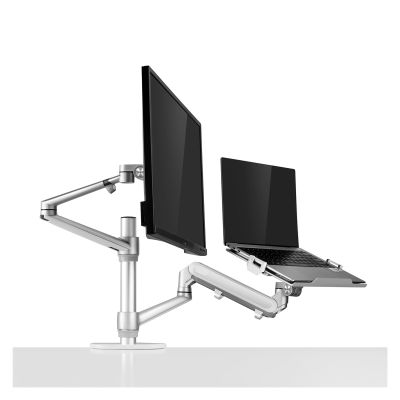 ADBWEKKF Laptop stand monitor desktop combination shelf dual screen office desk can be raised and lowered(Silver)