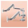 ADBWEKKF 27/32-inch dual-screen monitor splicing bracket lifting and rotating computer screen desktop heightening base stand(Silver gray) view 4