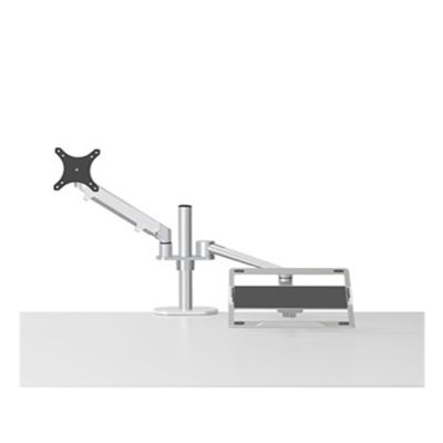 ADBWEKKF Laptop stand monitor stand dual-screen office lifting and heightening bracket type punch-free 32-inch(Silver)