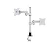 ADBWEKKF 14-24 inch upper and lower dual-screen LCD monitor lifting telescopic rotating height increasing clamp table stand(White) view 1
