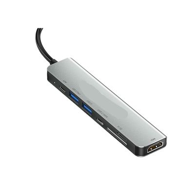 11 in 1 USB C HUB 4K 30HZ TY>pe Docking Station for Air Pro Adapter Splitter for Laptops HDMI-Compatible RJ45(Grey 7 in 1 HUB)
