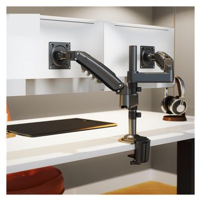 ADBWEKKF Computer monitor dual screen bracket upper and lower screen notebook with column lifting desktop desktop base 9KG load-bearing(Black)