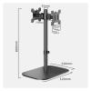 ADBWEKKF Back-to-back dual-screen monitor stand base cantilever robotic arm computer desktop rotation lift increase one to two(Square base 80cm column) view 2
