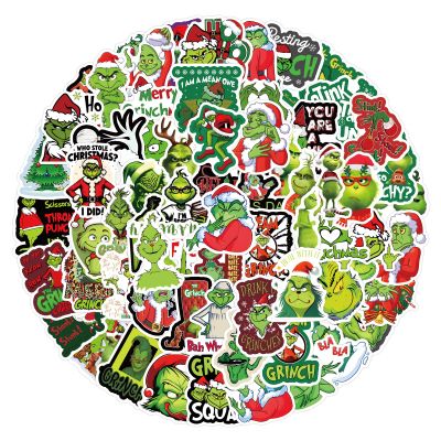 105pcs Cartoon Christmas Grinches Popular Stickers for Kids, Children's Grinche Sticker for Water Bottle,Laptop,Waterproof Vinyl Decals for Teens Girls Boys