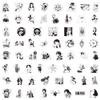 120pcs Black and White Cartoon One pies Decals Movie Decorative Sticker for Kids Teens Waterproof Stickers for Water Bottle Laptop Luggage Helmet Skateboard Guitar view 2