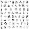 120pcs Black and White Cartoon One pies Decals Movie Decorative Sticker for Kids Teens Waterproof Stickers for Water Bottle Laptop Luggage Helmet Skateboard Guitar view 3