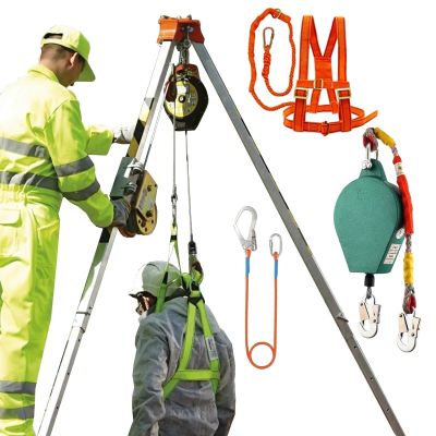 Heavy-Duty Rescue Tripod, Fire Safety Lifting Equipment, Adjustable Emergency Tripod for Rescue Operations, Fire Rescue Equipment, Portable Tripod System