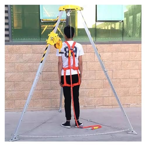 BYFSRUS Telescopic Aluminum Tripod 1.342.14m Adjustable AntiFall Safety Legs for Deep Wells Sewers ChimneysEmergency Fire Support Equipment SpaceSaving Design
