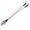 2pcs F to TS9 Coax Cable F Type Female to TS9 Male Right Angle Splitter Cable RG316 6inch (15cm) Y Type Coaxial Cable view 3
