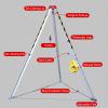 BYFSRUS Emergency Rescue Tripod, Heavy-Duty Aluminum Alloy with Winch (1179.3kg) - Safety Harness, Lifting and Recovery System for Industrial Use view 3
