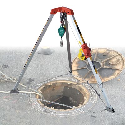 BYFSRUS Emergency Rescue Tripod HeavyDuty Confined Space Tripod with Winch & Fall Protection Aluminum Manhole Access Kit High Load Capacity Safety Equipment for Rescue Operations