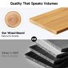 NestNeat Dual Monitor Stand, 35.4 Inch Monitor Stand Riser for 2 Monitors, 2 Tiers Wood Desk Shelf with Storage, Desktop Organizer Stand for Computer, Laptop, Printer, TV (Cherry Wood, 35.4in) view 4
