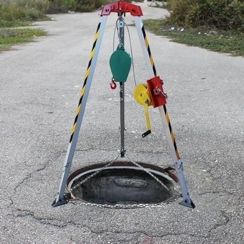 BYFSRUS Aluminum Rescue Tripod Kit for Confined Spaces Retractable Support Legs for Sewer Tunnels HeavyDuty Tripod for Safety and Emergency Use
