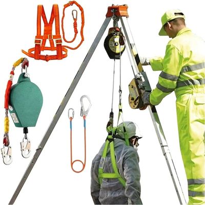 Portable Confined Space Rescue Tripod - 7ft Adjustable 2600LBS Capacity Perfect for Firefighting Sewer & Pipeline Emergency Rescues
