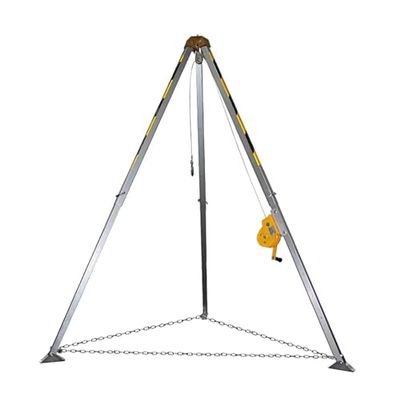 BYFSRUS Telescopic Rescue Tripod with Pulley & CarabinerFall Protection for Confined SpacesDurable Lightweight Easy Setup for Safety in Tight Areas