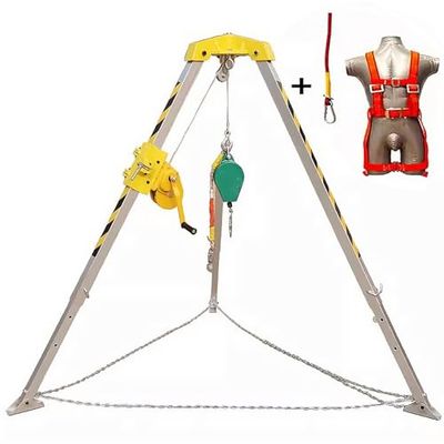 BYFSRUS Durable Aluminum Tripod Rescue System for Fall Protection in Deep Wells Sewers and Emergency ScenariosSafety Equipment for Professionals and Industrial Use