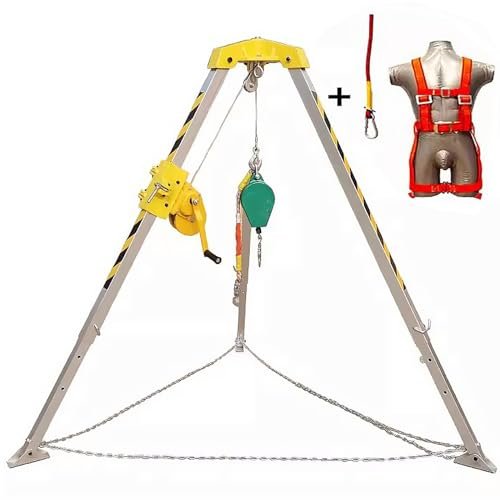 BYFSRUS Durable Aluminum Tripod Rescue System for Fall Protection in Deep Wells Sewers and Emergency ScenariosSafety Equipment for Professionals and Industrial Use