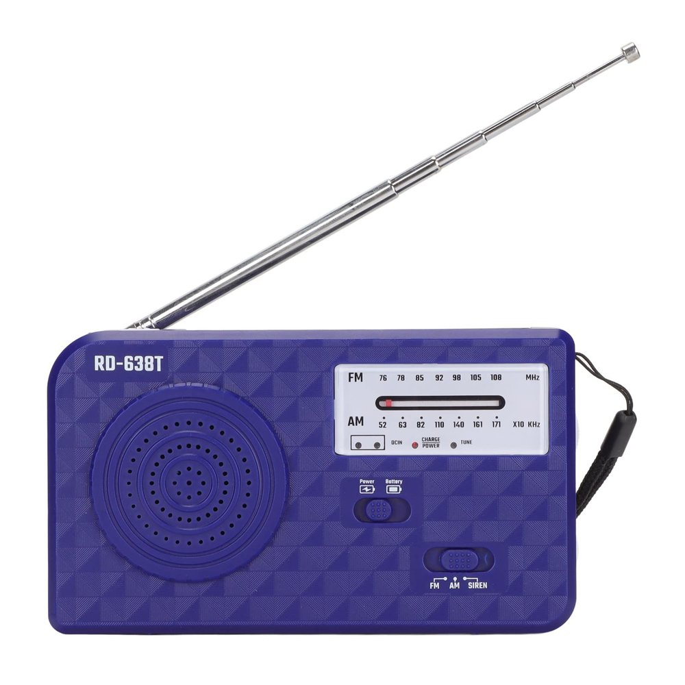 Wisoqu Hand Cranked Emergency Radio, Solar AM FM Weather Radio with LED Flashlight and Wrist Strap, for Outdoor Camping Disaster Relief