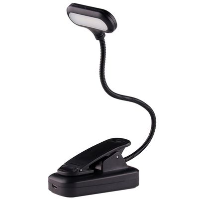 CORHAD Adjustable USB Rechargeable LED Reading Light with Clip Flexible Gooseneck Table Lamp for Eye Protection Bedside Book Light Portable for Students and Camping