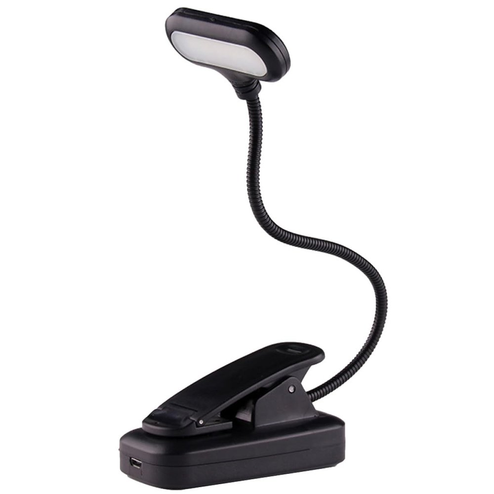 CORHAD Adjustable USB Rechargeable LED Reading Light with Clip Flexible Gooseneck Table Lamp for Eye Protection Bedside Book Light Portable for Students and Camping