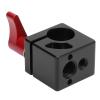 15mm Single Rod Clamp, Aluminum Alloy Camera Support Clamp, Quick Release 1/4in 3/8in Thread Adapter for DSLR Rig Tripod Shoulder Mount, Lightweight Durable CNC Machined Rod Holder view 3