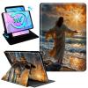 Gmeyutqy Case for 6.8" Kindle Paperwhite 11th Generation 2021 & Signature Edition, 360 Degree Rotating Swivel Stand Flip Cover with Auto Sleep/Wake, Beach Sunrise view 1