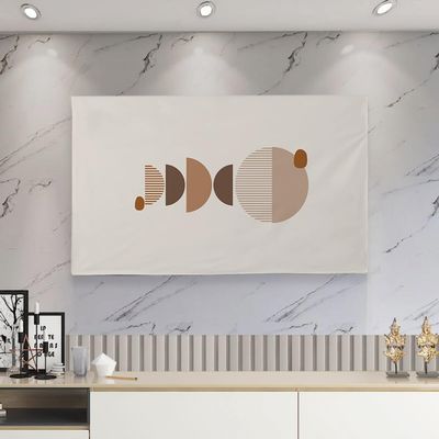 32-80 Inch Indoor TV Dust Cover Simple Pattern Modern Soft Dust Protector for LED LCD TVs Television and Computer Monitor Decorative Cover-Beige1||49-52inch