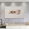 32-80 Inch Indoor TV Dust Cover Simple Pattern Modern Soft Dust Protector for LED LCD TVs Television and Computer Monitor Decorative Cover-Beige1||49-52inch view 1