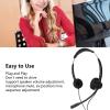 Pengcadent H390D RJ9 MVA Telephone Headset, Dual Ear Wired Office Headset with Noise Canceling Microphone, RJ9 Plug Business Headset for Call Center, Customer Service, Telemarketing, Home Off view 2