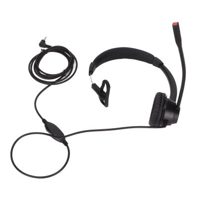 WiseZythum 2.5mm Business Headset, Noise Cancelling Monaural Traffic Headset with HD Microphone, Adjustable Speaker Volume for Call Center Office Customer Service, Compatible with Devices