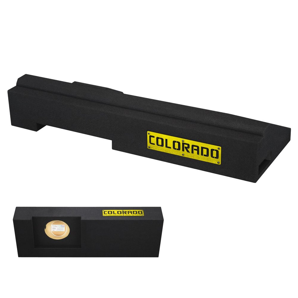 2015-2023 Chevy Colorado Crew Cab Single Ported Vneted Sub Box Ground-Shaker Subwoofer Enclosure Custom Speaker Box Car Audio Ground Shaker (Yellow, 10")