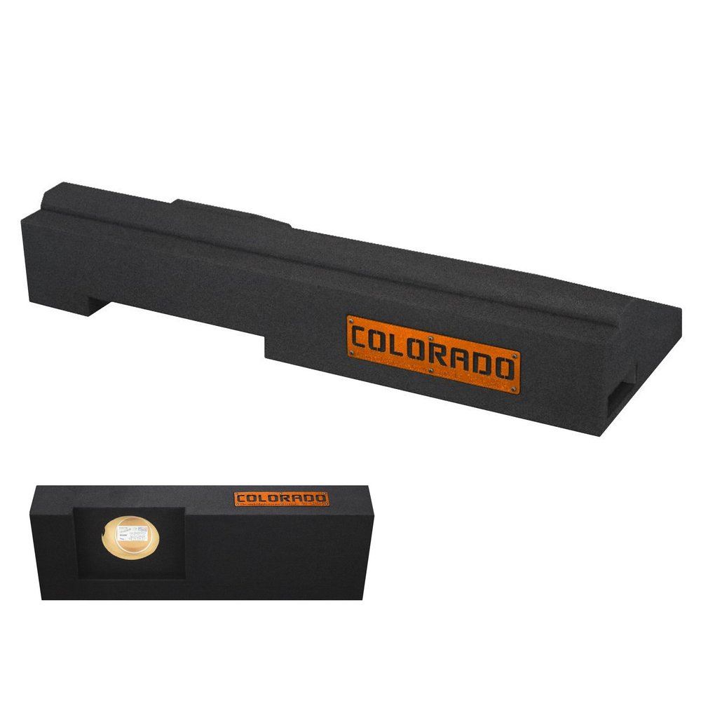 2015-2023 Chevy Colorado Crew Cab Single Ported Vneted Sub Box Ground-Shaker Subwoofer Enclosure Custom Speaker Box Car Audio Ground Shaker (Orange, 10")
