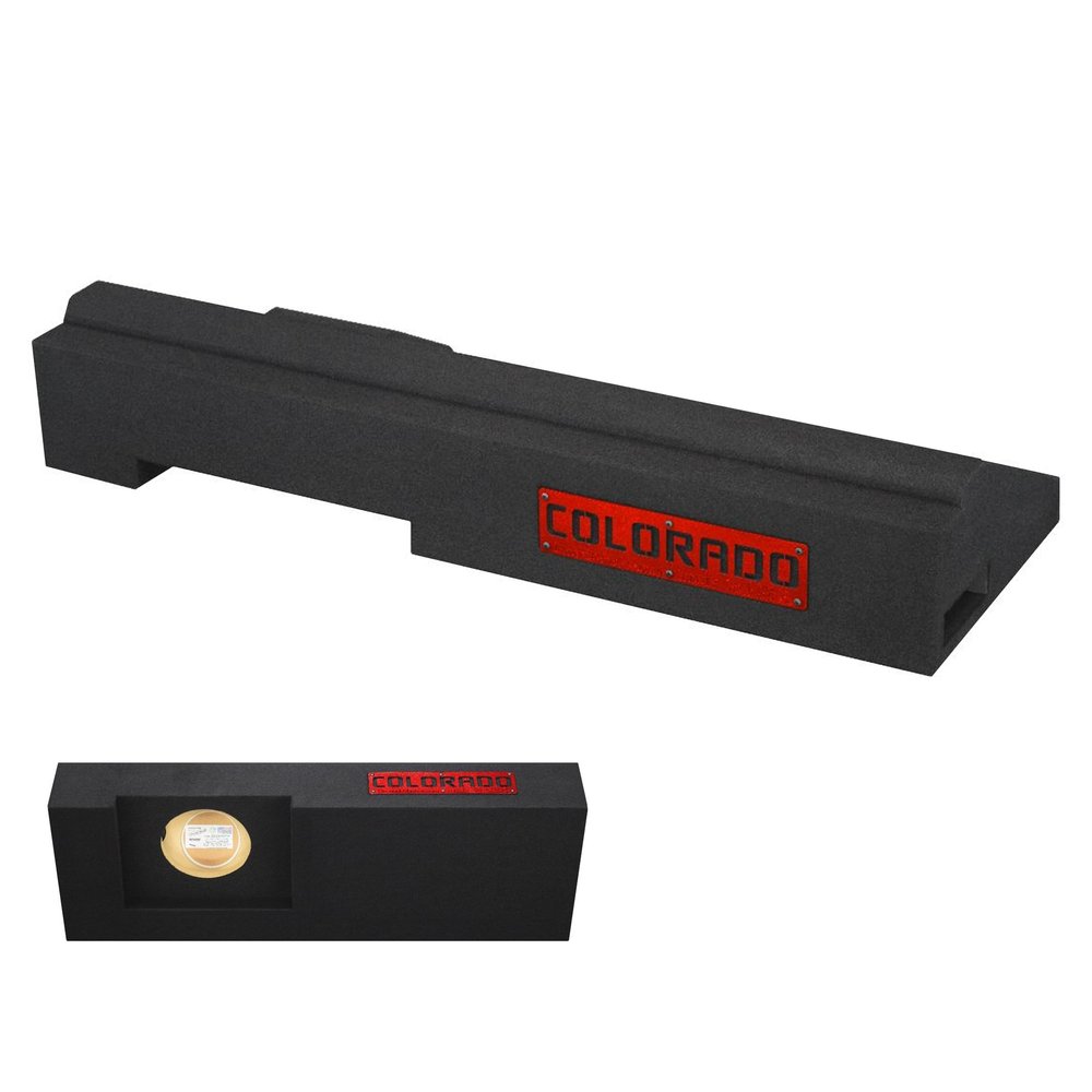 2015-2023 Chevy Colorado Crew Cab Single Ported Vneted Sub Box Ground-Shaker Subwoofer Enclosure Custom Speaker Box Car Audio Ground Shaker (RED, 8")