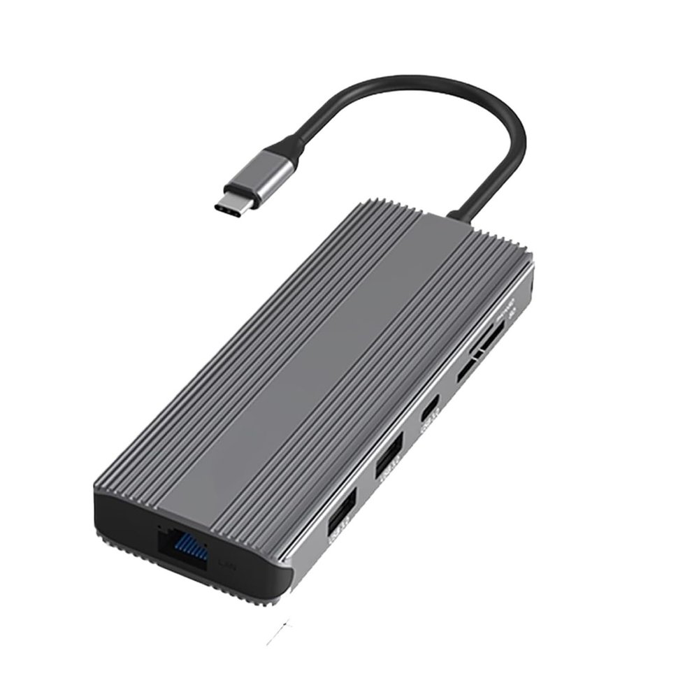 10-in-1 USB-C Docking Station with 8K HDMI, 5Gbps USB 3.0, 100W PD, Ethernet, SD/TF Card Reader,