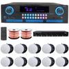 Vaiyer Home Audio System Kit - 2000 W Bluetooth Amplifier w/ 10 Qty of 5.25" Frameless Ceiling Speakers 175 W Each, 6-Ch Speaker Selector w/Volume Control, 500 ft Speaker Wire & Remote view 1