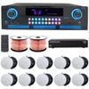 Home Audio System Kit - 2000 W Bluetooth Amplifier w/ 10 Qty of 5.25" Frameless Ceiling Speakers 175 W Each, 6-Ch Speaker Selector, 500 ft Speaker Wire & Remote for Home, Office, Restaurant - Vaiyer view 1