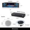 Vaiyer Home Audio System Kit - 2000 W Bluetooth Amplifier w/ 10 Qty of 6.5" Framed Ceiling Speakers 200 W Each, 6-Ch Speaker Selector, 500 ft Speaker Wire & Remote for Home, Office, Restaurant view 2