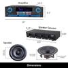 Home Theater Sound System Kit - 2000 W Bluetooth Amplifier w/ 8 Qty of 5.25" Frameless Ceiling Speakers 175 W Each, 4-Ch Speaker Selector w/Volume Control, 500 ft Speaker Wire & Remote - Vaiyer view 2