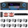 Home Audio System Kit - 2000 W Bluetooth Amplifier w/ 10 Qty of 5.25" Framed Ceiling Speakers 175 W Each, 6-Ch Speaker Selector w/Volume Control, 500 ft Speaker Wire & Remote - Vaiyer view 1