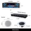 Home Audio System Kit - 2000 W Bluetooth Amplifier w/ 10 Qty of 5.25" Framed Ceiling Speakers 175 W Each, 6-Ch Speaker Selector w/Volume Control, 500 ft Speaker Wire & Remote - Vaiyer view 2