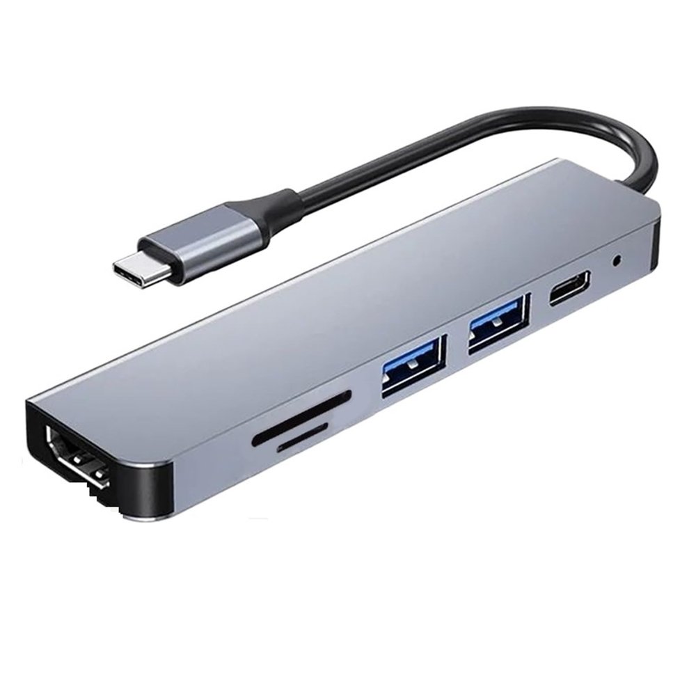 8-in-1 TY>pe C Docking Station, Featuring A USB Hub with RJ45 and PD Ports(6 in 1)