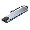 8-in-1 TY>pe C Docking Station, Featuring A USB Hub with RJ45 and PD Ports(6 in 1) view 4