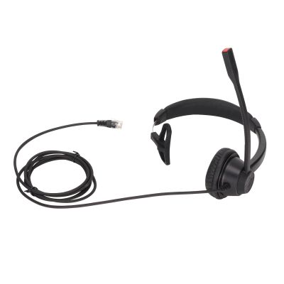 Dam Skerisi H390 RJ9 Telephone Headset, Noise Cancelling Unilateral Corded Business Headphone with Mic, Durable ABS Material for Landline Customer Service Office Call Center Telemarketing